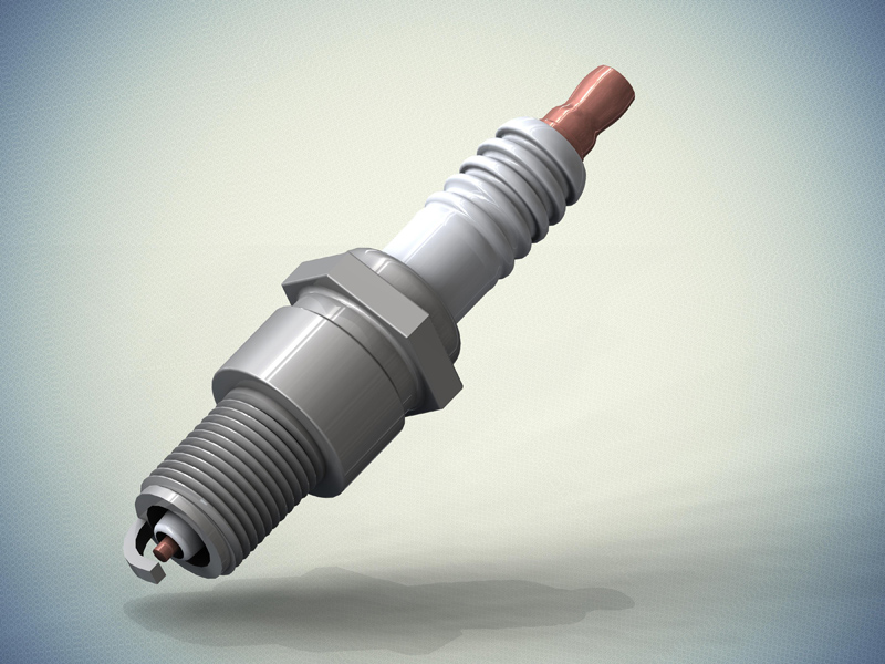 Student designs spark plug in NX software from Siemens PLM Software
