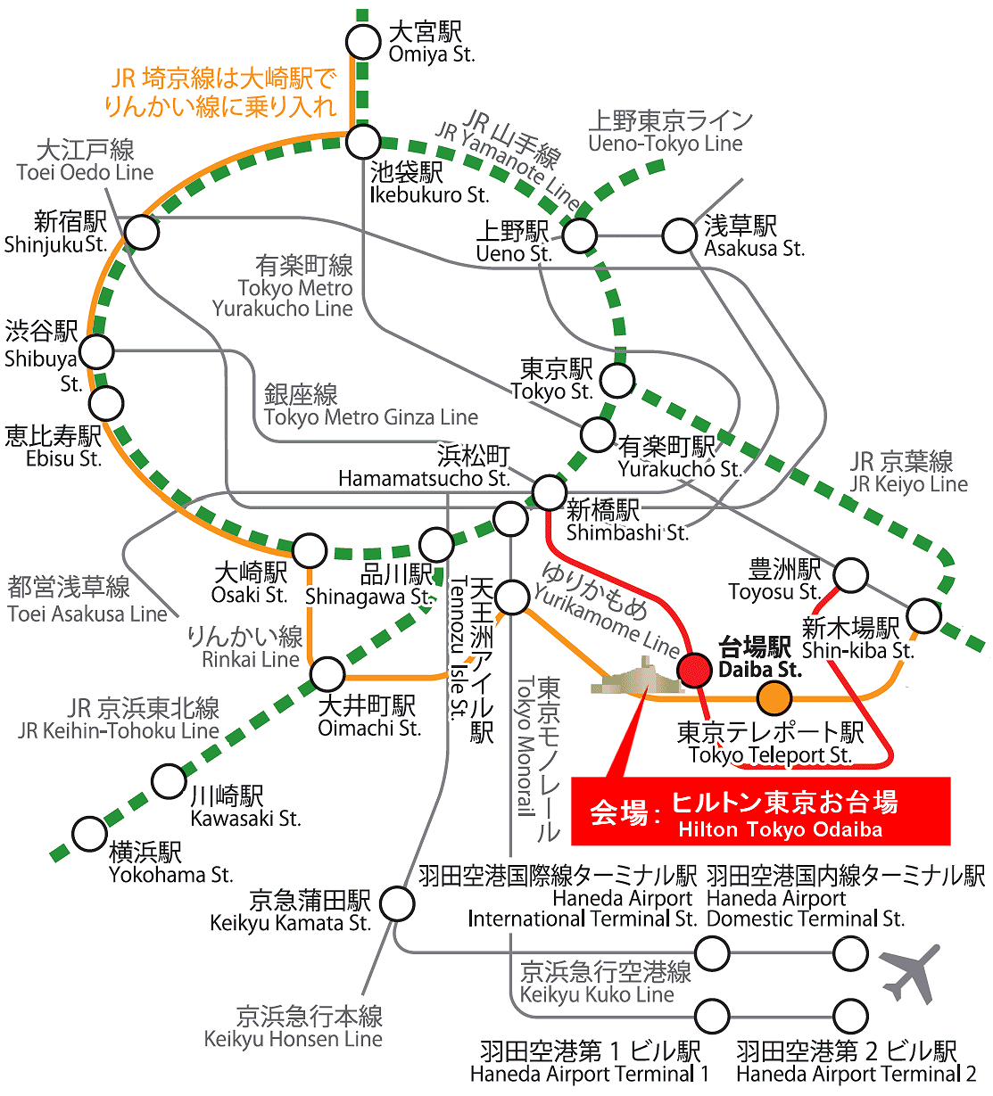 Hilton Tokyo Odaiba Map Image - Hilton Tokyo Odaiba Map