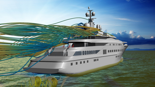 Marine CFD simulation of flow around a yacht