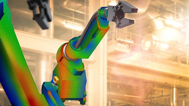 Colorful robotic arm illustration