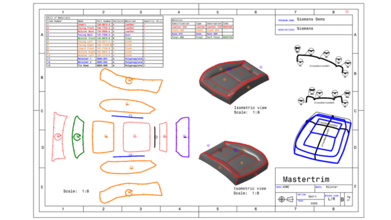 Seat trim engineering Siemens Software
