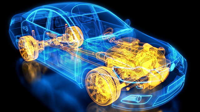 コンセプトカーのスケッチ画像コンポーネント・ベースの伝達経路解析によって、NVH性能を仮想的に評価できます。