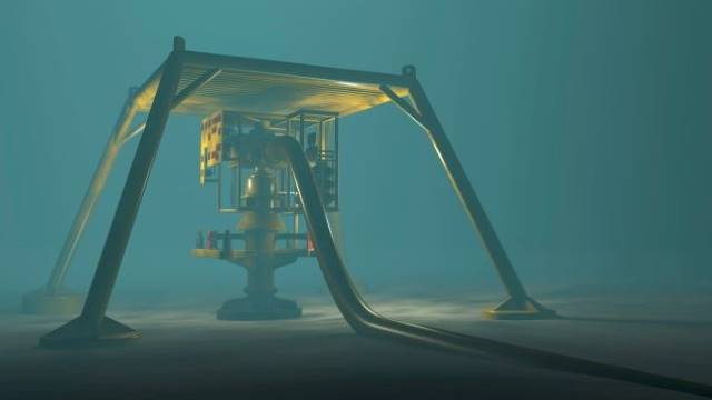 Subsea equipment with underwater pipeline