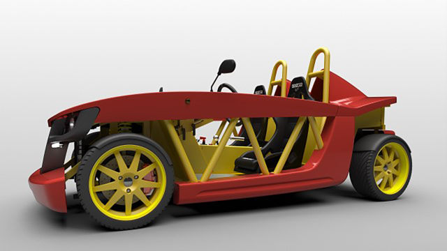 使用 Siemens NX CAD 软件中集成的创成式设计工具和技术设计的专业轻量级赛车的概念图