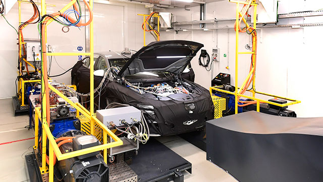 A vehicle being tested in our  Vehicle Energy Management test cell